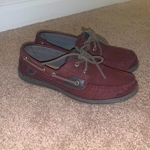 Burgundy Sperry shoes